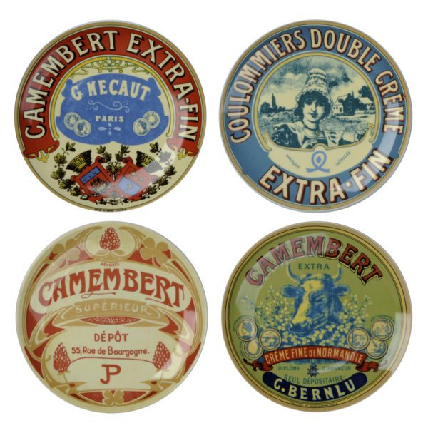 Vintage Style Set of 4 Classic Camembert Canape Plates