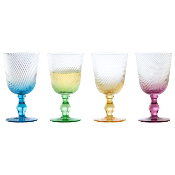 Set Of 4 Swirl Wine Glasses