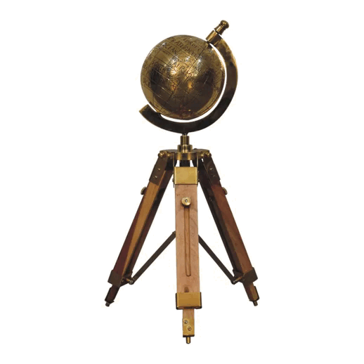 Antiqued Brass Tripod Globe